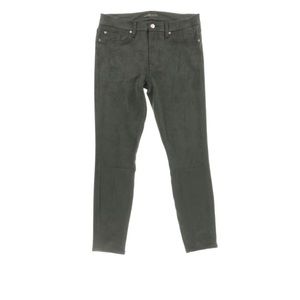 7 for all mankind faux suede hunter green skinny